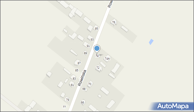 Wisznice, Rowińska, 74, mapa Wisznice