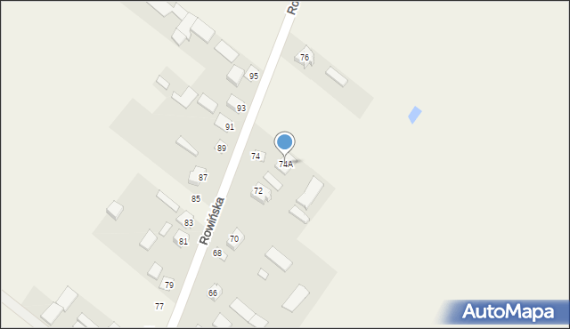 Wisznice, Rowińska, 74A, mapa Wisznice