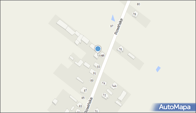 Wisznice, Rowińska, 95A, mapa Wisznice