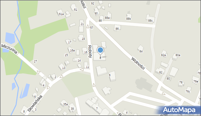Wodzisław Śląski, Roboty Antoniego, ks., 8, mapa Wodzisławia Śląskiego