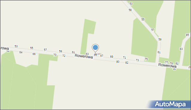 Wola Kalinowska, Rowerowa, 65, mapa Wola Kalinowska