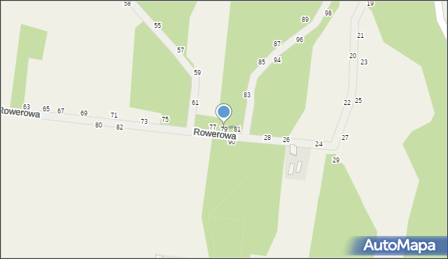 Wola Kalinowska, Rowerowa, 79, mapa Wola Kalinowska