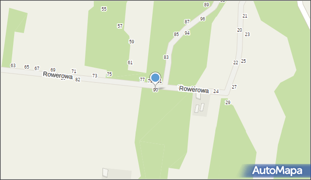Wola Kalinowska, Rowerowa, 90, mapa Wola Kalinowska