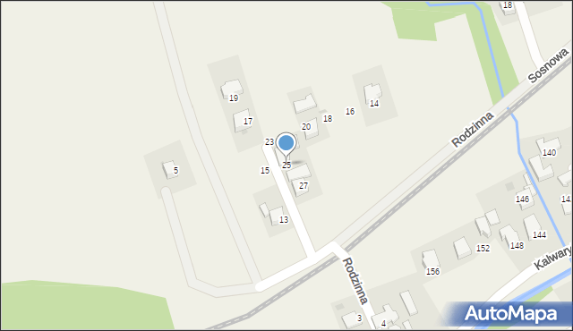 Wola Radziszowska, Rodzinna, 25, mapa Wola Radziszowska