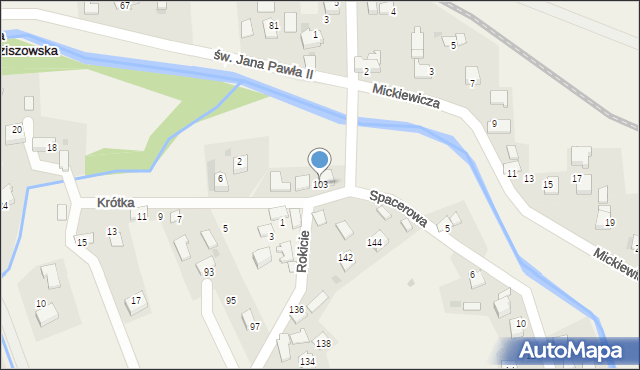 Wola Radziszowska, Rokicie, 103, mapa Wola Radziszowska