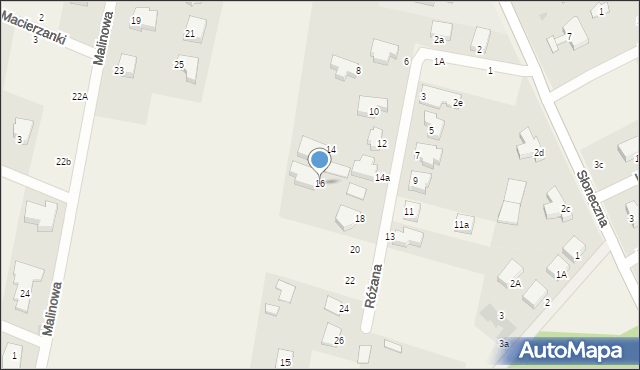 Wołczkowo, Różana, 16, mapa Wołczkowo