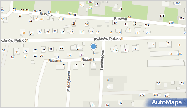 Wólka Abramowicka, Różana, 2, mapa Wólka Abramowicka