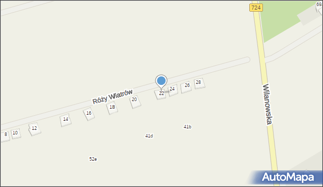 Wólka Załęska, Róży Wiatrów, 22, mapa Wólka Załęska