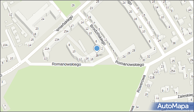 Wrocław, Romanowskiego Mieczysława, 18, mapa Wrocławia