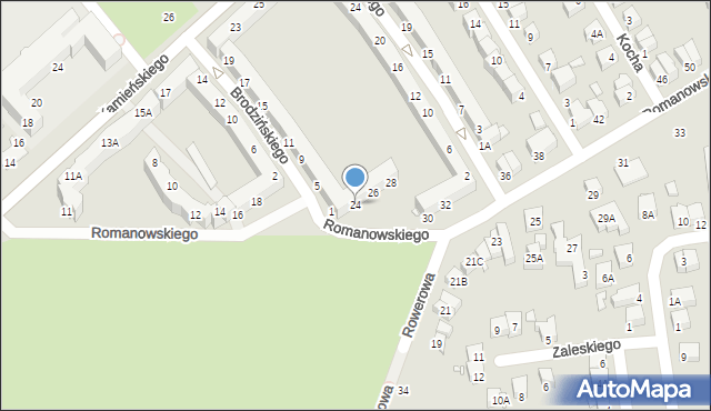 Wrocław, Romanowskiego Mieczysława, 24, mapa Wrocławia