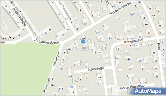 Wrocław, Romanowskiego Mieczysława, 25A, mapa Wrocławia