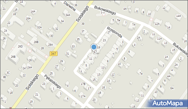 Wrocław, Rosponda Stanisława, 15, mapa Wrocławia