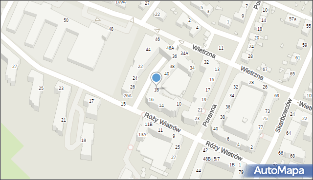 Wrocław, Róży Wiatrów, 18, mapa Wrocławia