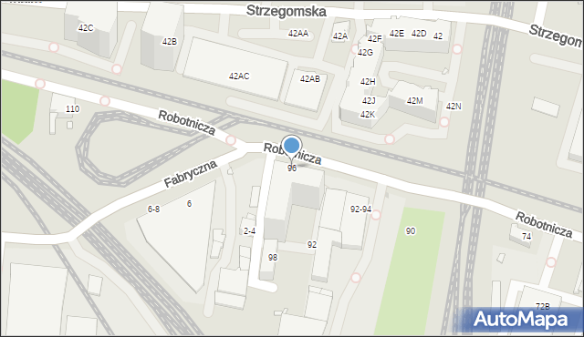 Wrocław, Robotnicza, 96, mapa Wrocławia