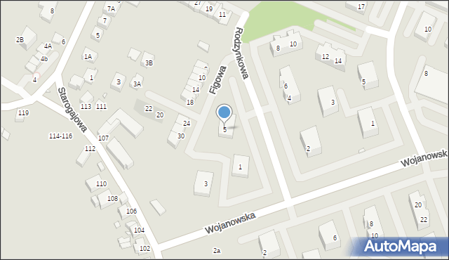 Wrocław, Rodzynkowa, 5, mapa Wrocławia