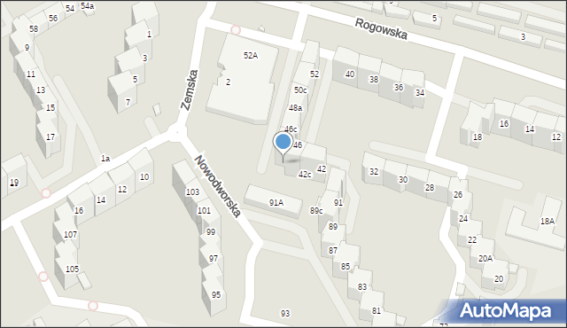 Wrocław, Rogowska, 44b, mapa Wrocławia