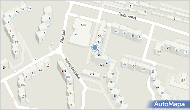 Wrocław, Rogowska, 46a, mapa Wrocławia