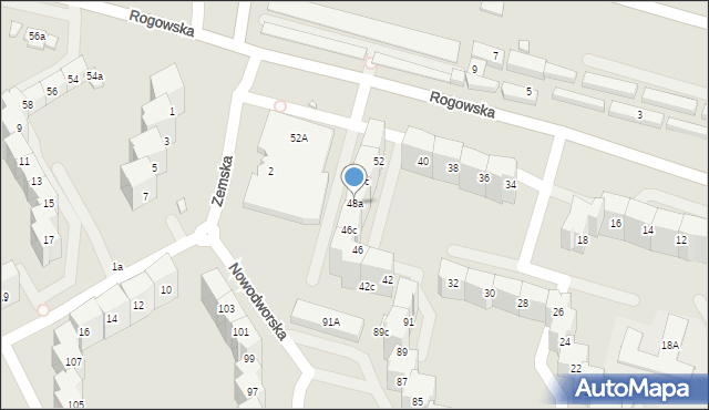 Wrocław, Rogowska, 48a, mapa Wrocławia