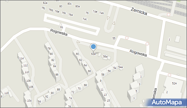 Wrocław, Rogowska, 62a, mapa Wrocławia