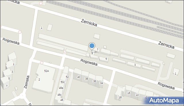 Wrocław, Rogowska, 9, mapa Wrocławia