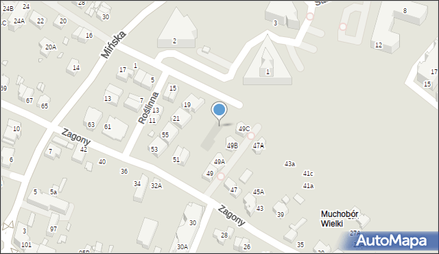 Wrocław, Roślinna, 23, mapa Wrocławia