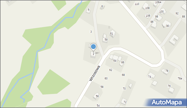 Wrząsowice, Różanki, 1, mapa Wrząsowice