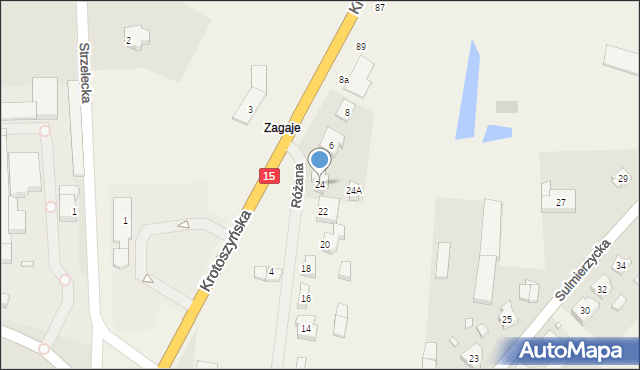 Wszewilki, Różana, 24, mapa Wszewilki