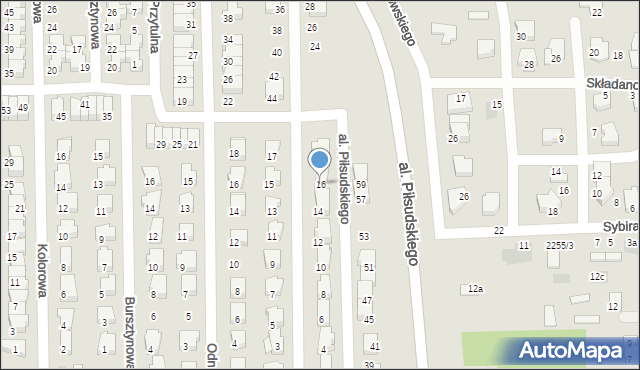 Wyszków, Różana, 16, mapa Wyszków