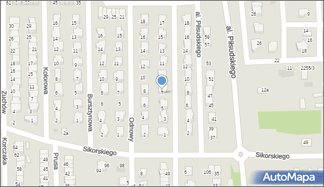 Wyszków, Różana, 7, mapa Wyszków