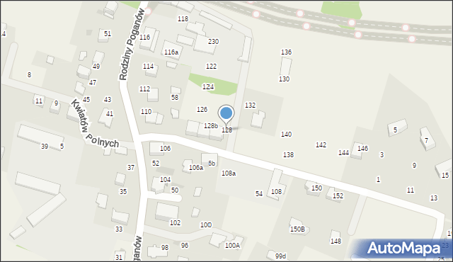 Zabierzów, Rodziny Poganów, 128, mapa Zabierzów