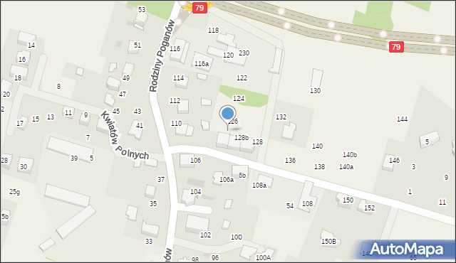 Zabierzów, Rodziny Poganów, 128a, mapa Zabierzów