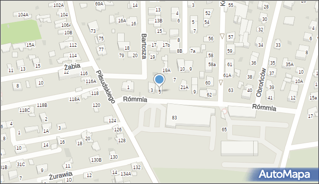 Ząbki, Rómmla Juliusza, 5, mapa Ząbki