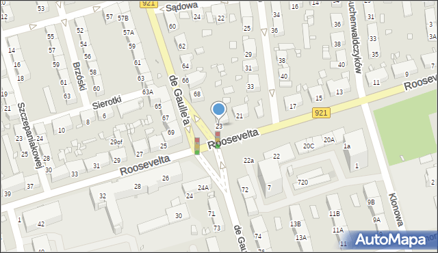 Zabrze, Roosevelta Franklina Delano, 23, mapa Zabrza