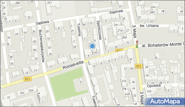 Zabrze, Roosevelta Franklina Delano, 3, mapa Zabrza