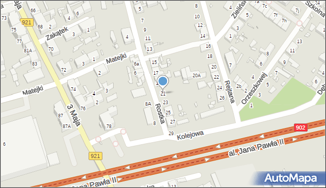 Zabrze, Rostka Józefa, 21, mapa Zabrza