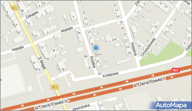 Zabrze, Rostka Józefa, 23, mapa Zabrza
