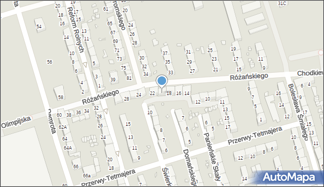 Zabrze, Różańskiego Bolesława, dr., 20, mapa Zabrza