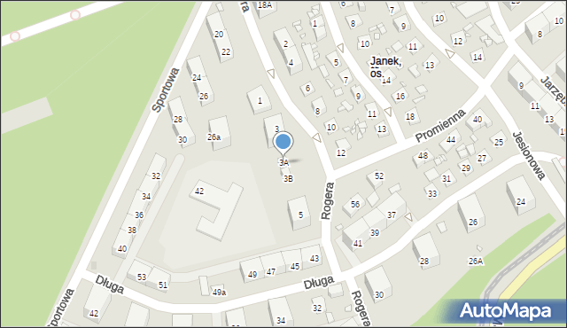 Zabrze, Rogera Juliusza, 3A, mapa Zabrza