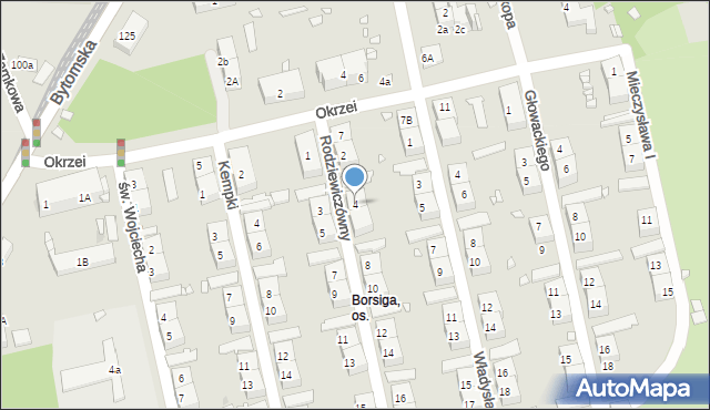 Zabrze, Rodziewiczówny Marii, 4, mapa Zabrza