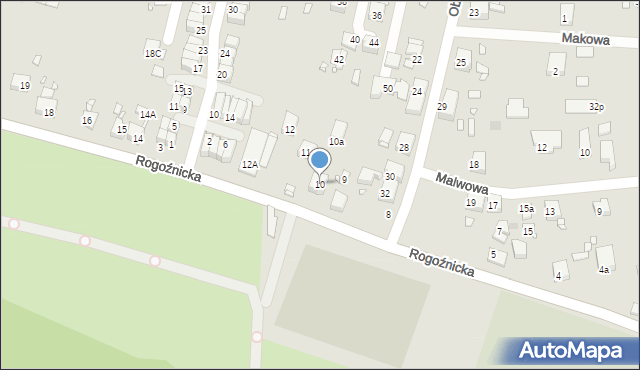 Zabrze, Rogoźnicka, 10, mapa Zabrza