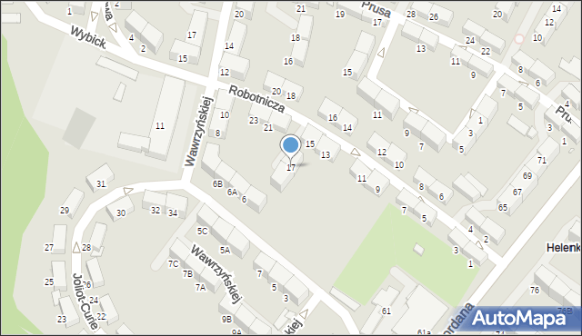 Zabrze, Robotnicza, 17, mapa Zabrza