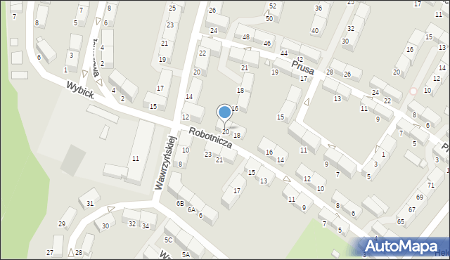 Zabrze, Robotnicza, 20, mapa Zabrza