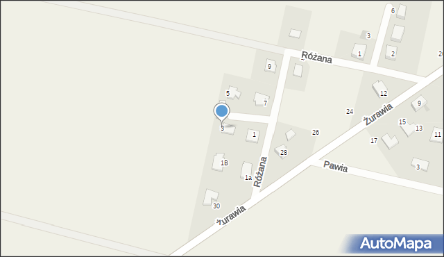 Zachowice, Różana, 3, mapa Zachowice