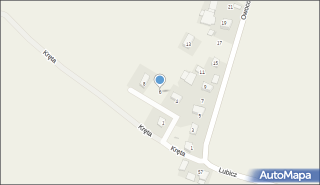 Zagórzyce Stare, Różana, 6, mapa Zagórzyce Stare