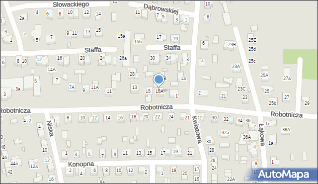 Zamość, Robotnicza, 15A, mapa Zamościa