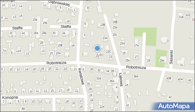 Zamość, Robotnicza, 21, mapa Zamościa