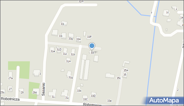 Zamość, Robotnicza, 33, mapa Zamościa