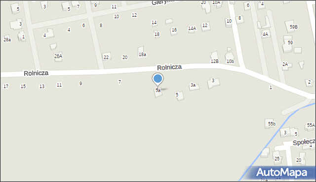 Zamość, Rolnicza, 5a, mapa Zamościa