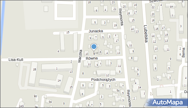 Zamość, Równa, 8, mapa Zamościa