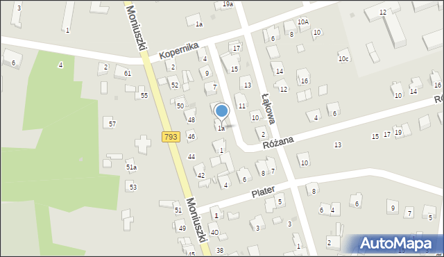 Żarki, Różana, 1a, mapa Żarki